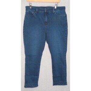NYDJ Not Your‎ Daughters Jeans 14 Blue Sheri Bling Ankle Lift Tuck Technology